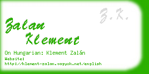 zalan klement business card